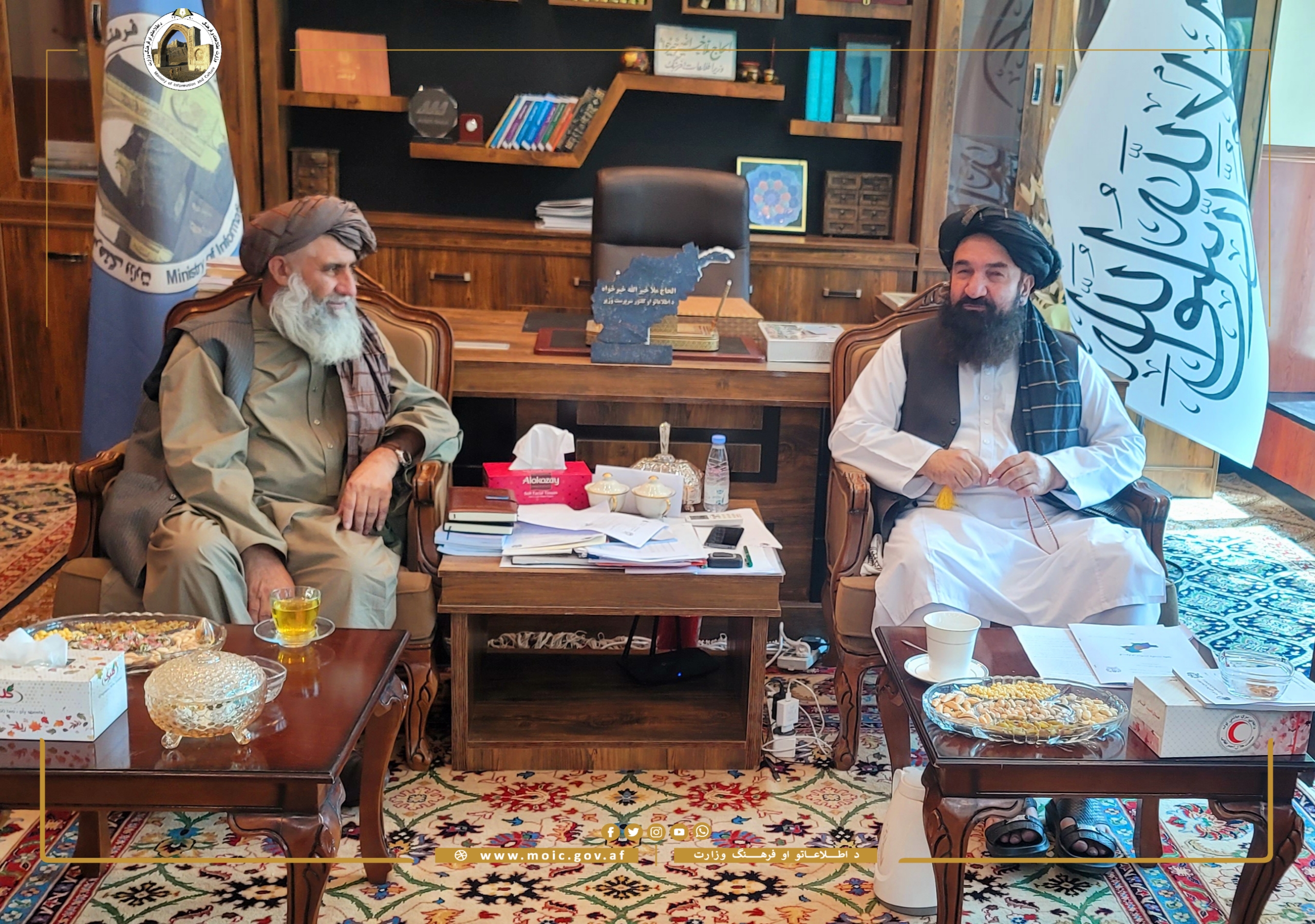 The Acting Minister of the Ministry of Information and Culture met with the Governor of Nangarhar